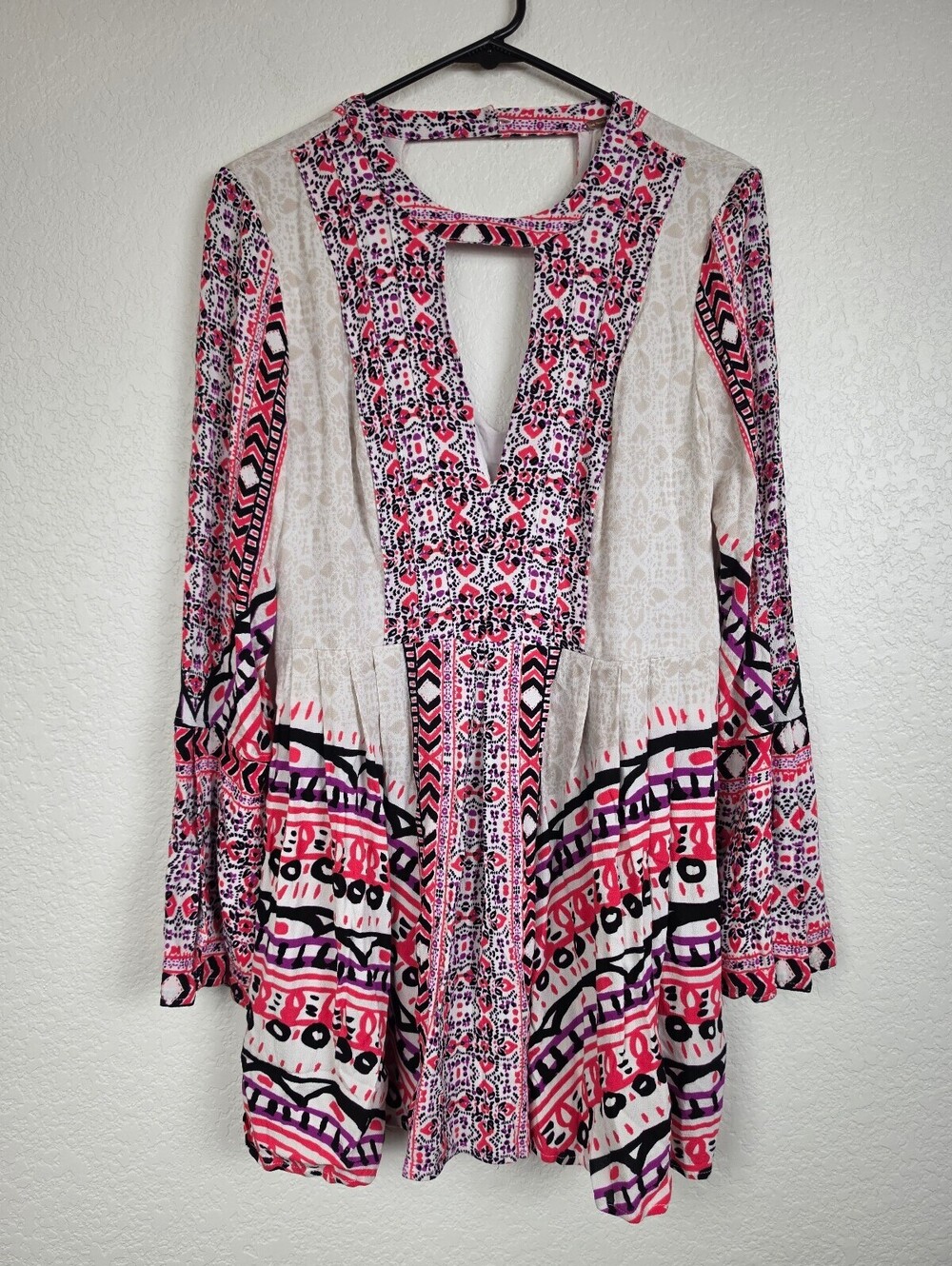 Free People Printed Long Sleeve Dress Size 6